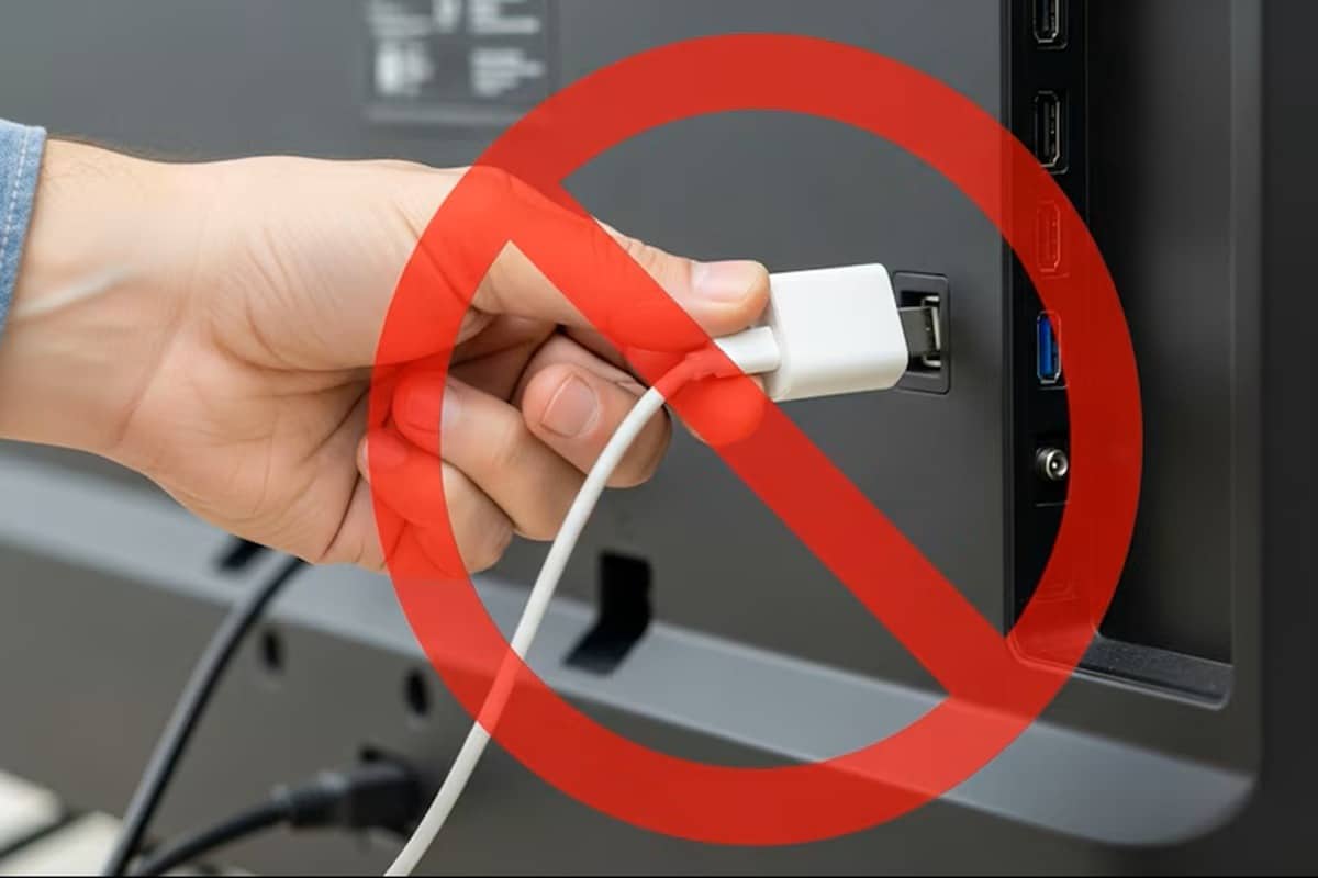 Zařízení, která v žádném případě nesmí být připojena k USB portu televizoru.