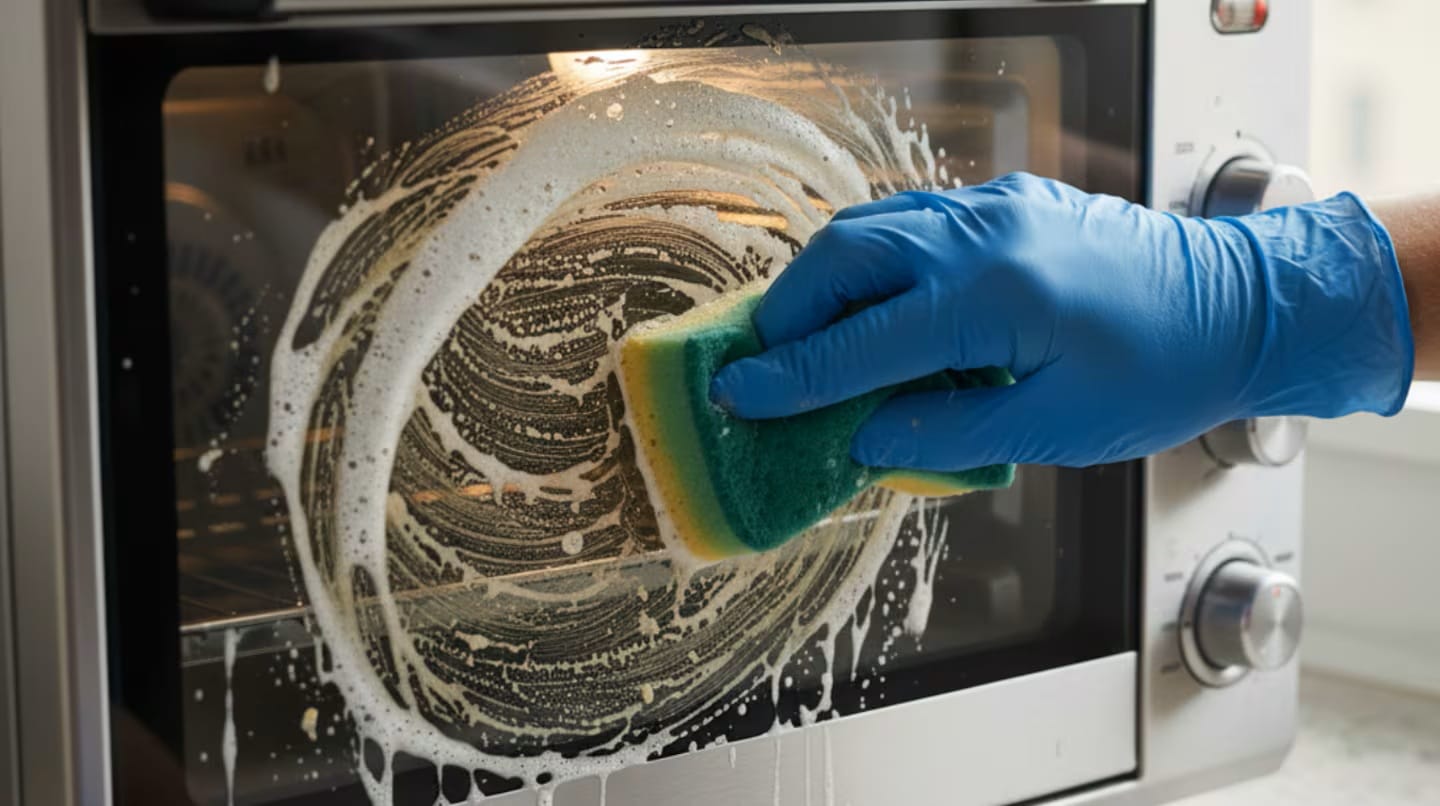 Jak vyčistit dvířka elektrické trouby a odstranit mastnotu pomocí dvou ingrediencí