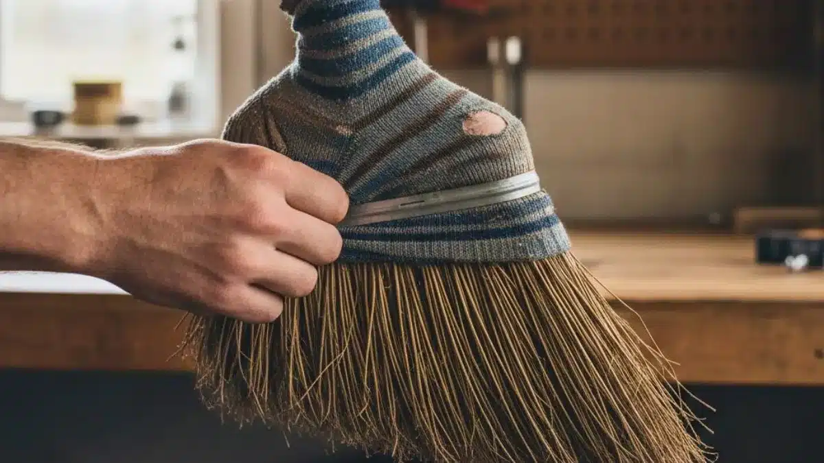 Nasadit starý ponožku na koště: proč se to doporučuje a k čemu to je dobré.